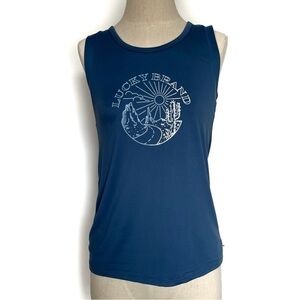 Lucky Brand Blue Desert Graphic Tank Top Size Small